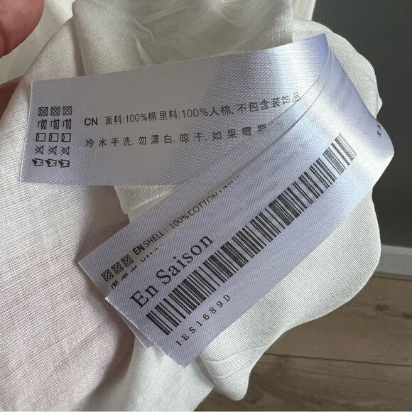 En Saison Women's Tiered Lace Detail Midi Dress White Size Medium 100% Cotton - Picture 10 of 14